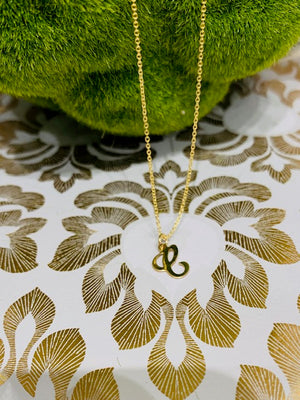 Teramasu Initial Script Letter 14K Gold Filled Necklace