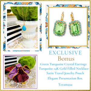 The Green Turquoise Crystal Earrings Special Bundle Offer