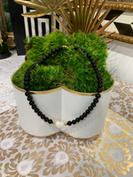 Luxury Baroque Pearl Gratitude Necklace 14K Gold Filled in Black Onyx Happiness Energy Strength Necklace