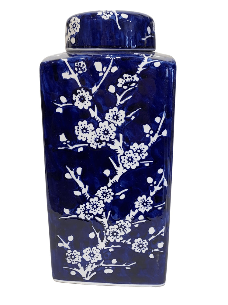Beautiful Ceramic Blue and White Floral Vase/Jar With Lid